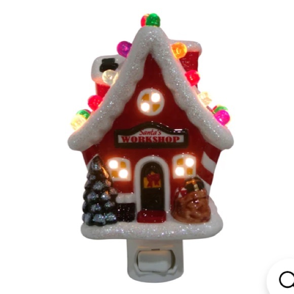 NWT 🎅 NIB Christmas is Forever Ceramic Night Light Santa’s Workshop 🎅 - Picture 8 of 10